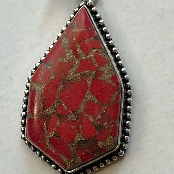 NWT Copper coral 925 silver plated pendent - Picture 3 of 5